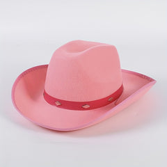 Y2K Belt Decor Jazz Fedora Cap Trilby Hat Wide Brim Sun Hats