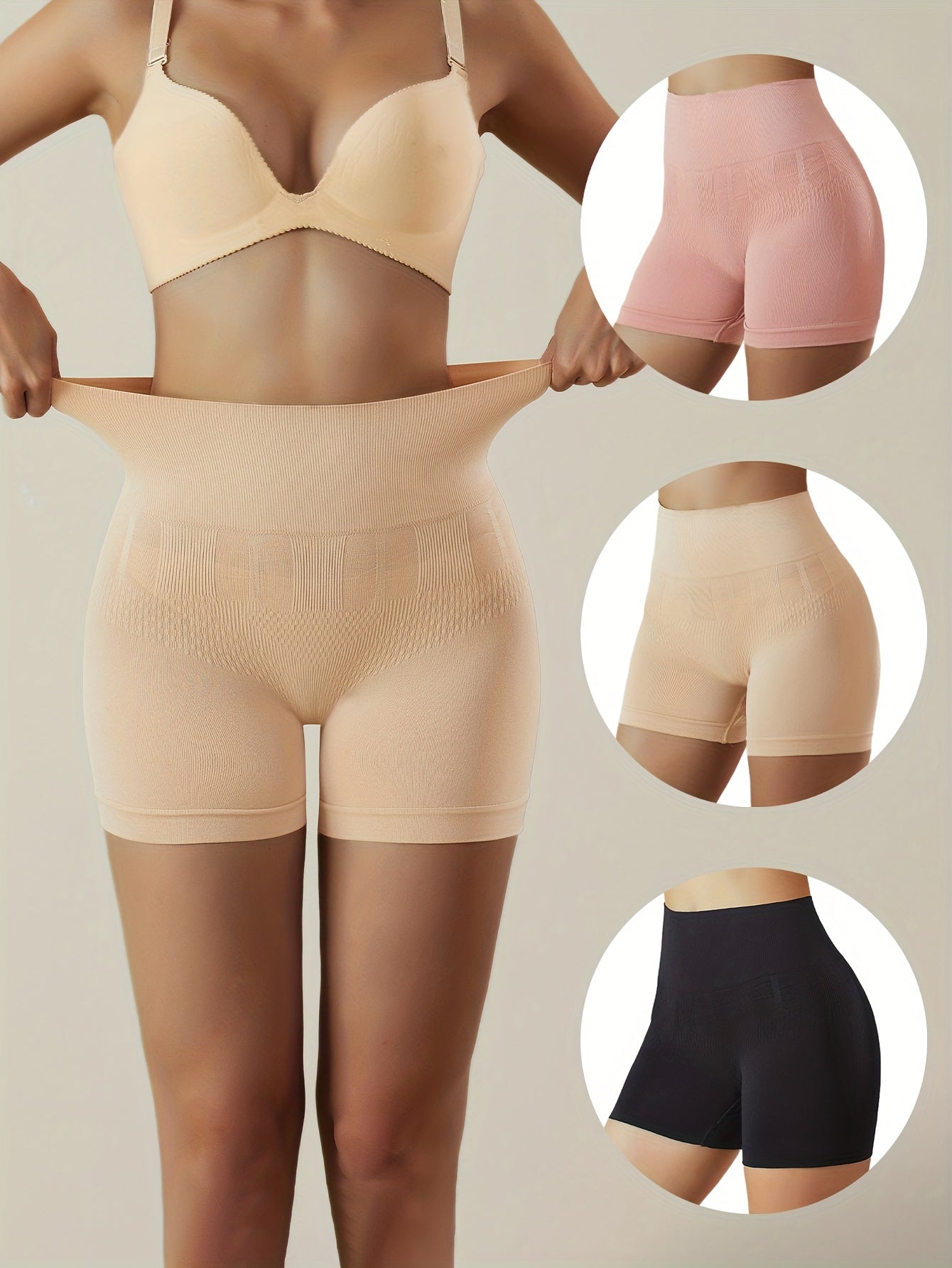3pcs Seamless Shaping Panties Tummy Control & Lift Buttocks Women's Underwear