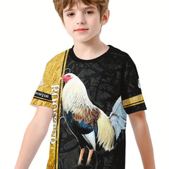 Rooster 3D Print Kids T shirt Boys Summer Lightweight Casual Top