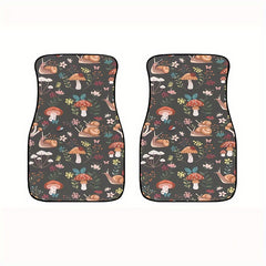 4pcs Mushroom Snail Car Floor Mats Water Absorbent Non Slip Stain Resistant