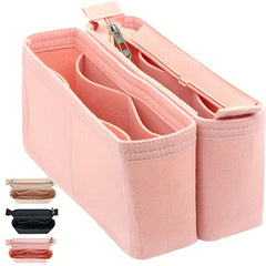 2pcs Felt Insert Organizer Storage Bag Zipper Liner Lightweight Portable Bag