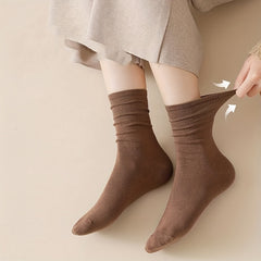 6 Pairs Solid Socks Women's Stockings Comfy & Breathable