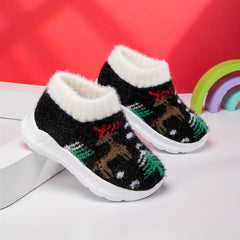 Girl's Christmas Slip On Thermal Sock Shoes Soft Comfy Winter Sneakers