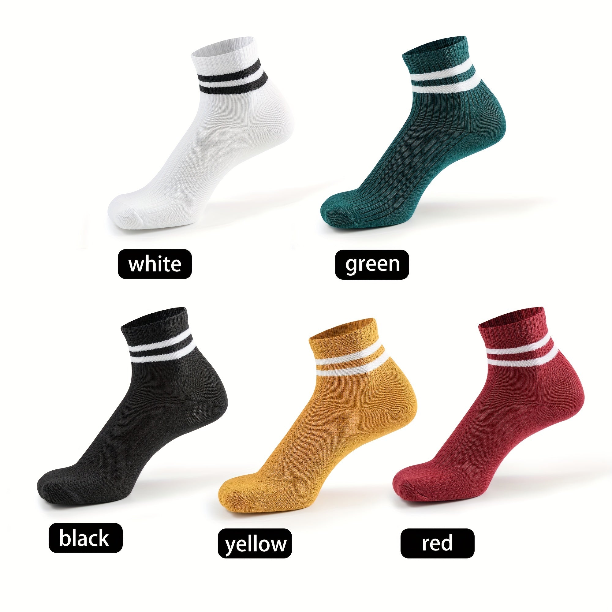 5 Pairs Girls Kids Casual Striped Sports Socks for Teenagers Children