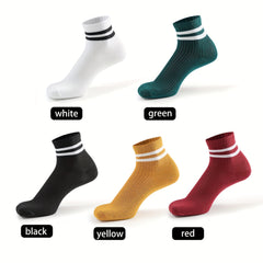 5 Pairs Girls Kids Casual Striped Sports Socks for Teenagers Children