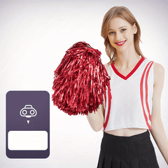 2pcs Cheerleading Pom Poms Durable Ring High Intensity Sports Competition