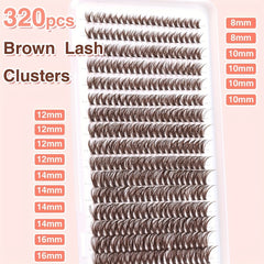640pcs Brown Lash Clusters DIY Extensions + Halloween Lashes