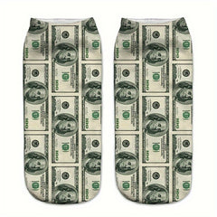 3D Dollar Printed Socks for Men and Women - Novelty Gift