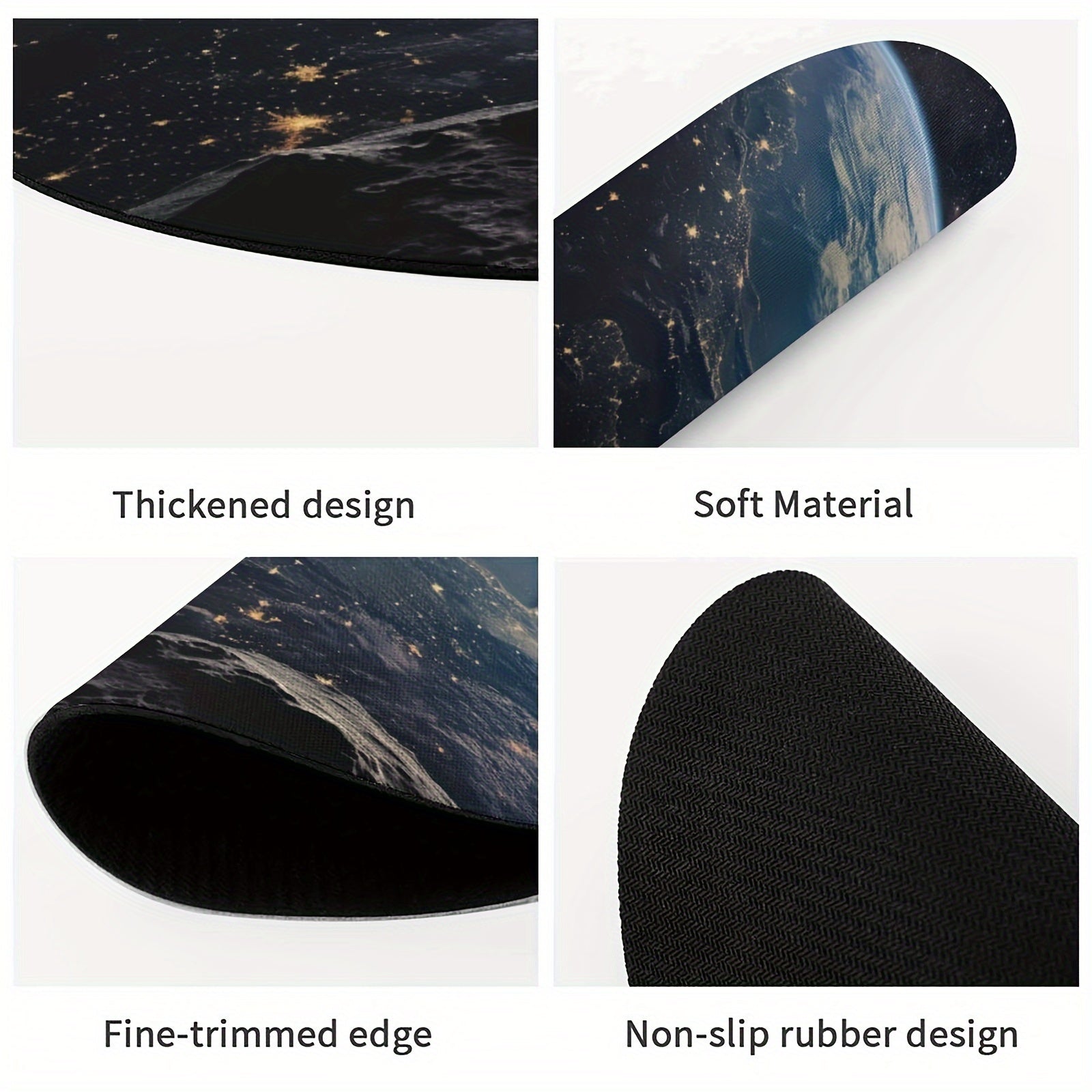 Moon Adventure Mouse Pad Waterproof Anti Slip Rubber Base