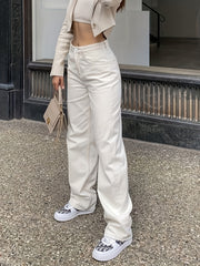 Wide Leg Jeans Mid Rise Denim Pants