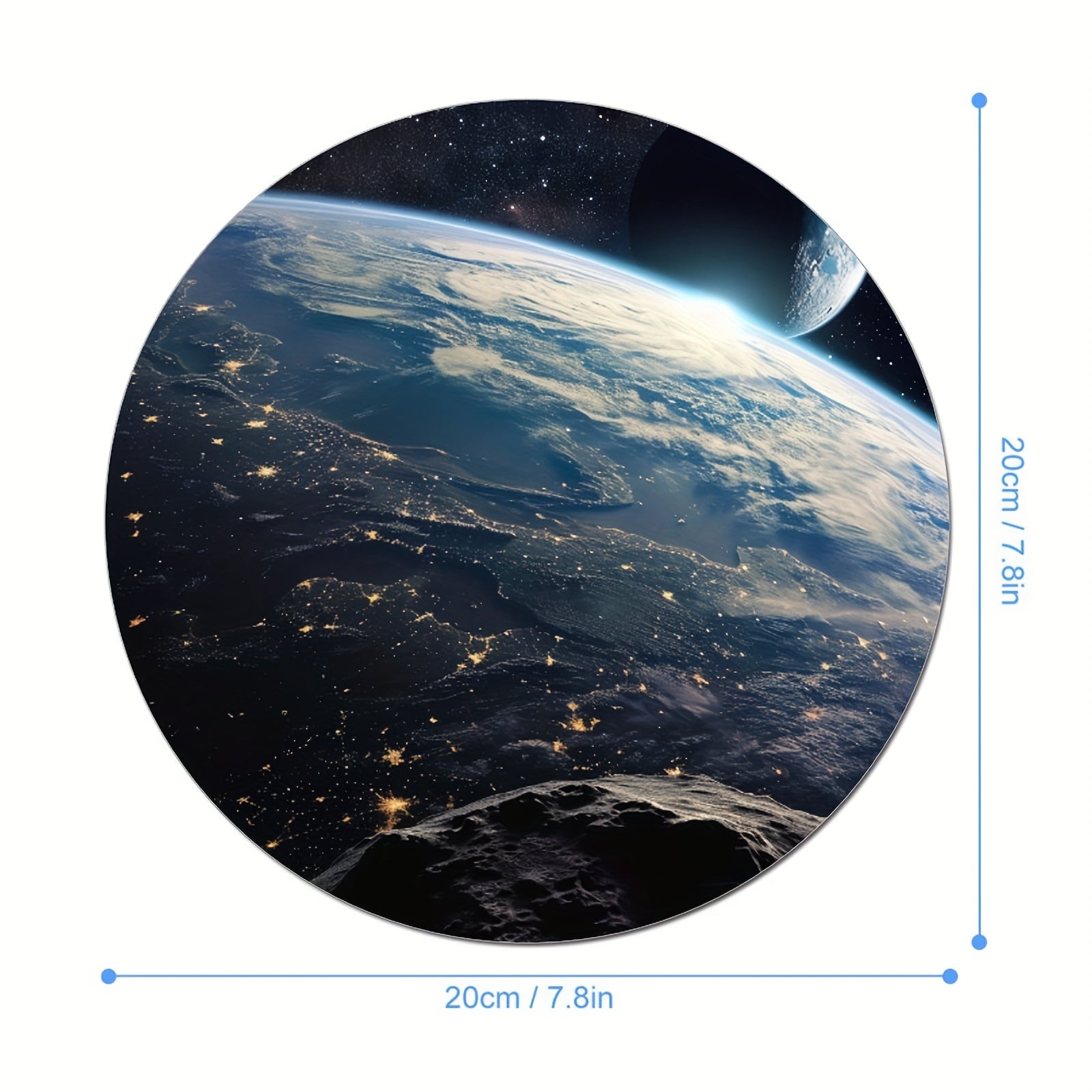 Moon Adventure Mouse Pad Waterproof Anti Slip Rubber Base