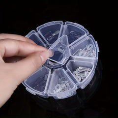 Clear Plastic Storage Box 8 Grids Round DIY Diamond Painting Accessories