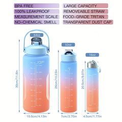 Gradient Leakproof Scale Sports Water Bottle Portable Lightweight