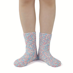 Soft Fuzzy Floor Socks Women's Mid Tube Stockings