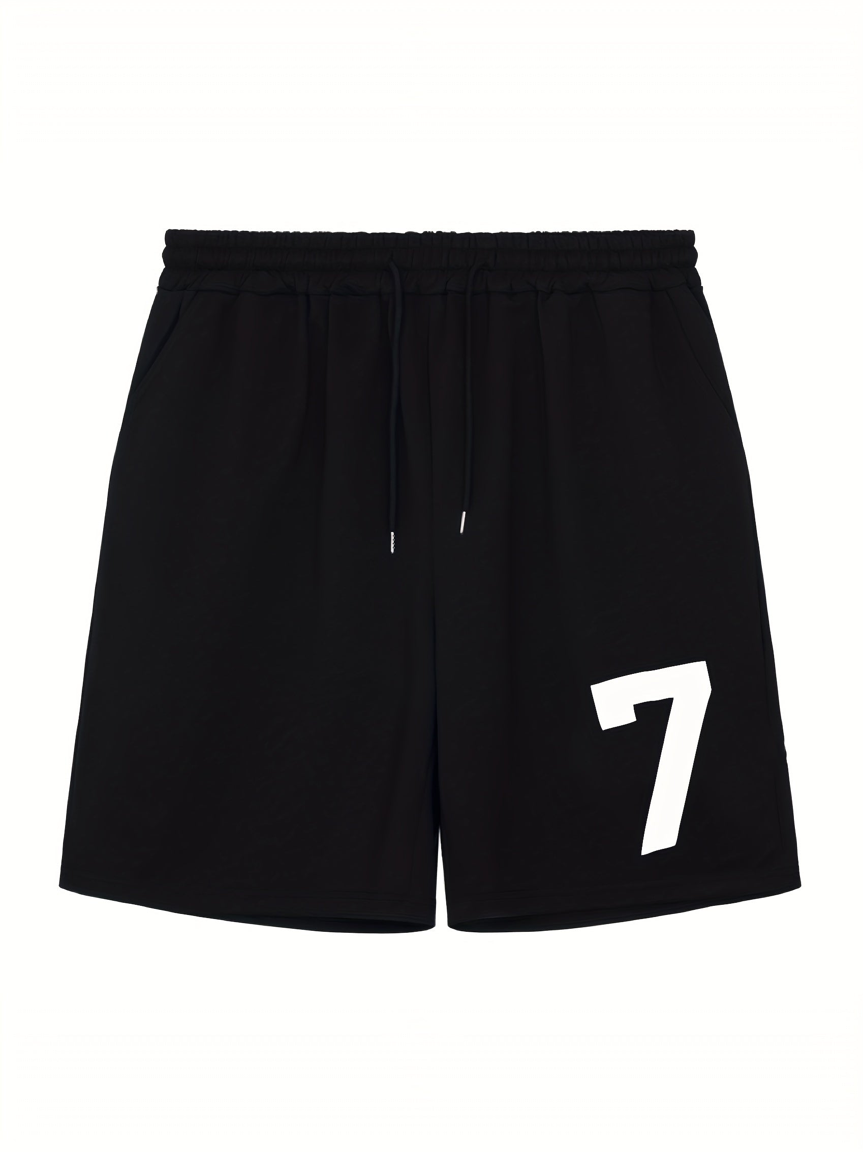 Men's Stretchy Athletic Print Shorts with Drawstring Waist