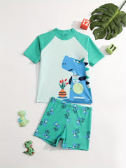 Boys 2pc Swimsuit SHARK Print Beach Quick Dry