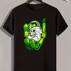 Creative Cartoon Print Men's Graphic T-shirt for Summer