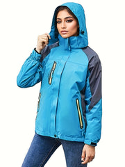 Sporty Ski Jacket Waterproof Windproof Hooded Coat Women's Activewear