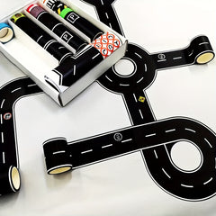28pcs DIY Road Sign Sticker Set Traffic Rules Game Toys Car Educational Crafts