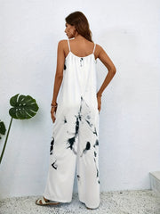 Boho Jumpsuit Tie Dye Wide Leg Cami Jumpsuit
