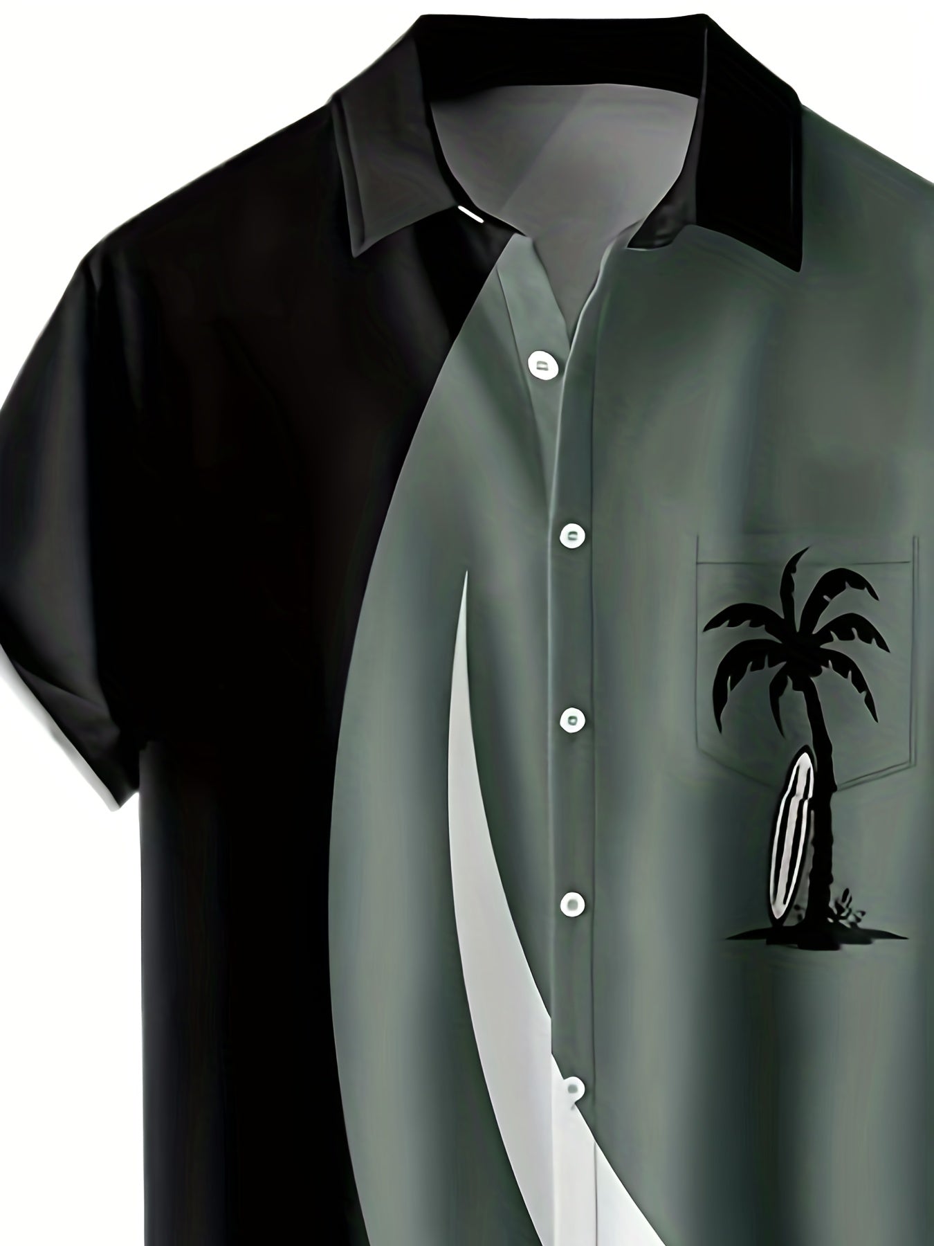 Men's Hawaiian Palm Tree Graphic Shirt Short Sleeves