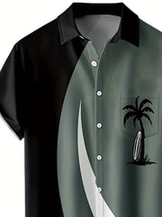 Men's Hawaiian Palm Tree Graphic Shirt Short Sleeves