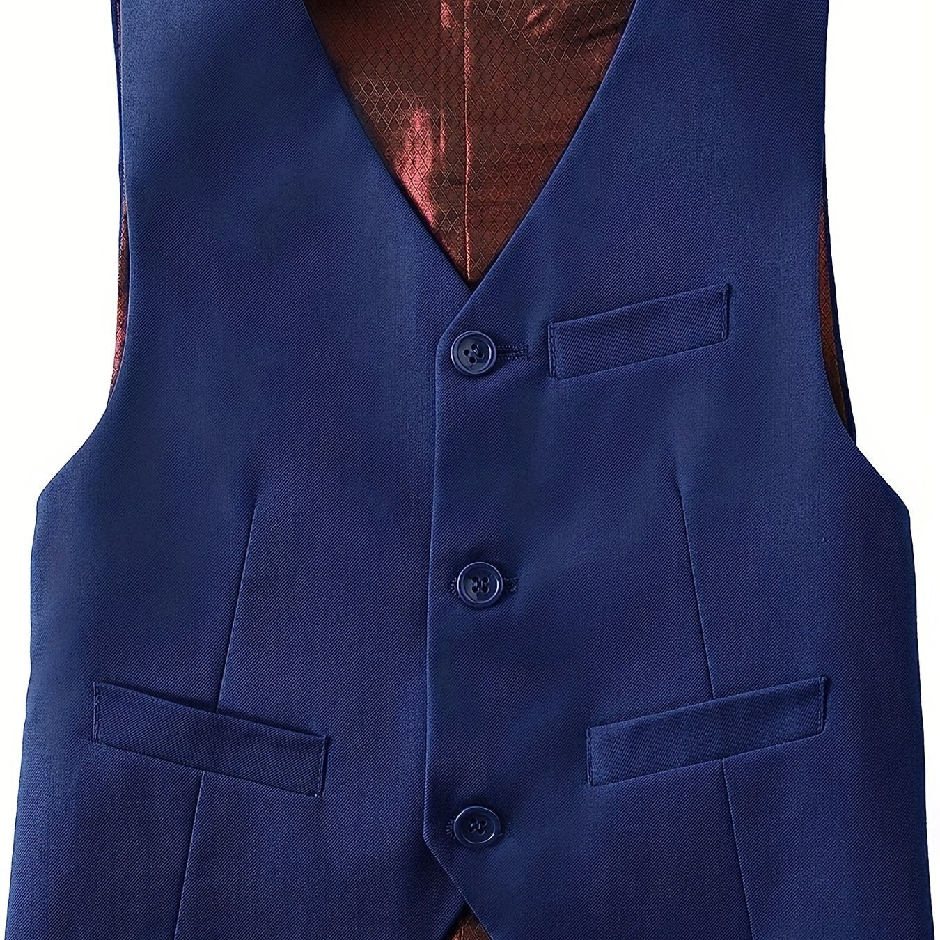 Boys Formal Sleeveless Vest Button Down Solid Vest For Party