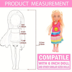 16pcs Doll Clothes & School Toys Backpack Learning Kit for 13 Dolls