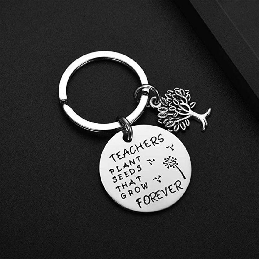 Teacher Keychain Plant Seeds Grow Forever Gift