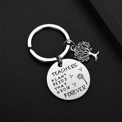 Teacher Keychain Plant Seeds Grow Forever Gift