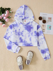 Girls Crop Hoodie Letter Print Pullover Sweatshirt Kids Clothes