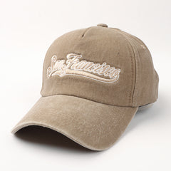 Washed Letter Embroidery Baseball Cap Women's Autumn And Winter All match Peaked