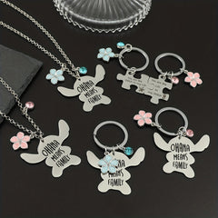 Aoger Cartoon Stitch Series Bracelet Keychain Ohana Means Family