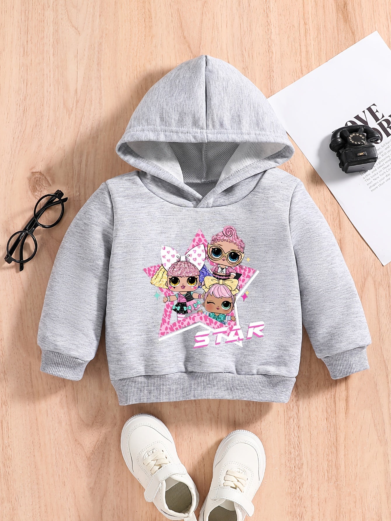 Baby Stylish Star Girls Graphic Sweatshirt Kids Spring Autumn Hoodie