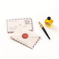 Dollhouse Vintage Letter Kit 1:6 1:12 Scale Fountain Pen Ink Set