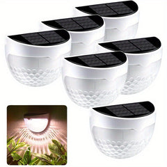 6pcs Solar Staircase Lights Waterproof Wall Lights for Outdoor Garden Patio