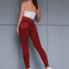Honeycomb Butt Lifting Leggings With Pocket