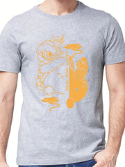 Happy Year Men's Letter Print T shirt Casual Tee