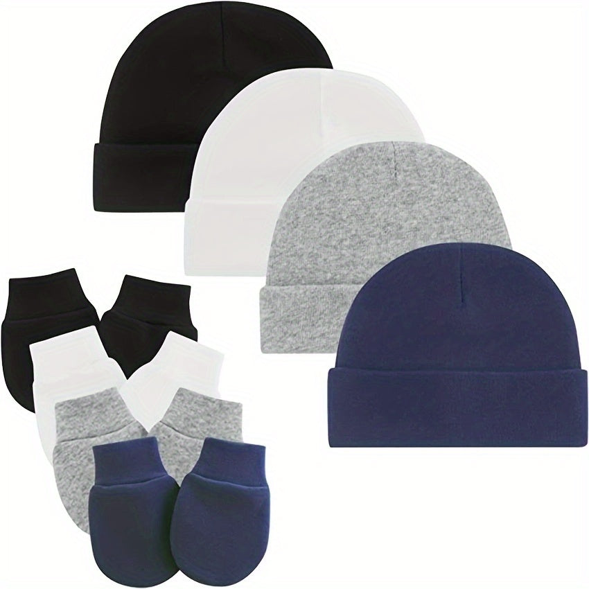 Newborn Beanie Cap & Mittens Set for Boys and Girls
