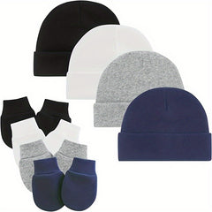 Newborn Beanie Cap & Mittens Set for Boys and Girls