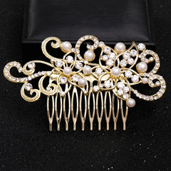 Crystal Faux Pearl Bridal Hair Comb Clip Rhinestone Hairpin Wedding Accessories