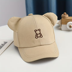 Kids' Bear Embroidered Sunshade Hat for Outdoor Activities