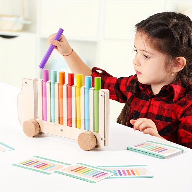 Wooden Matching Bus Toy for Kids 3-6 Years