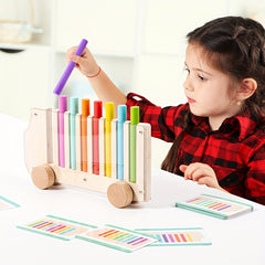 Wooden Matching Bus Toy for Kids 3-6 Years