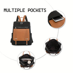 PU Leather Backpack Large Capacity Travel Bag For Outdoor Camping Hiking