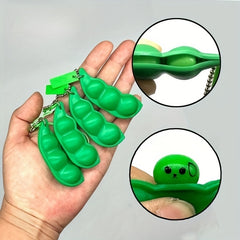 Squeeze Bean Keychain Decompression Toy Creative Keyring Pendant