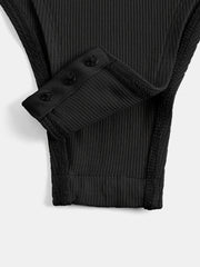 Ribbed Scoop Neck High Stretch Bodysuit