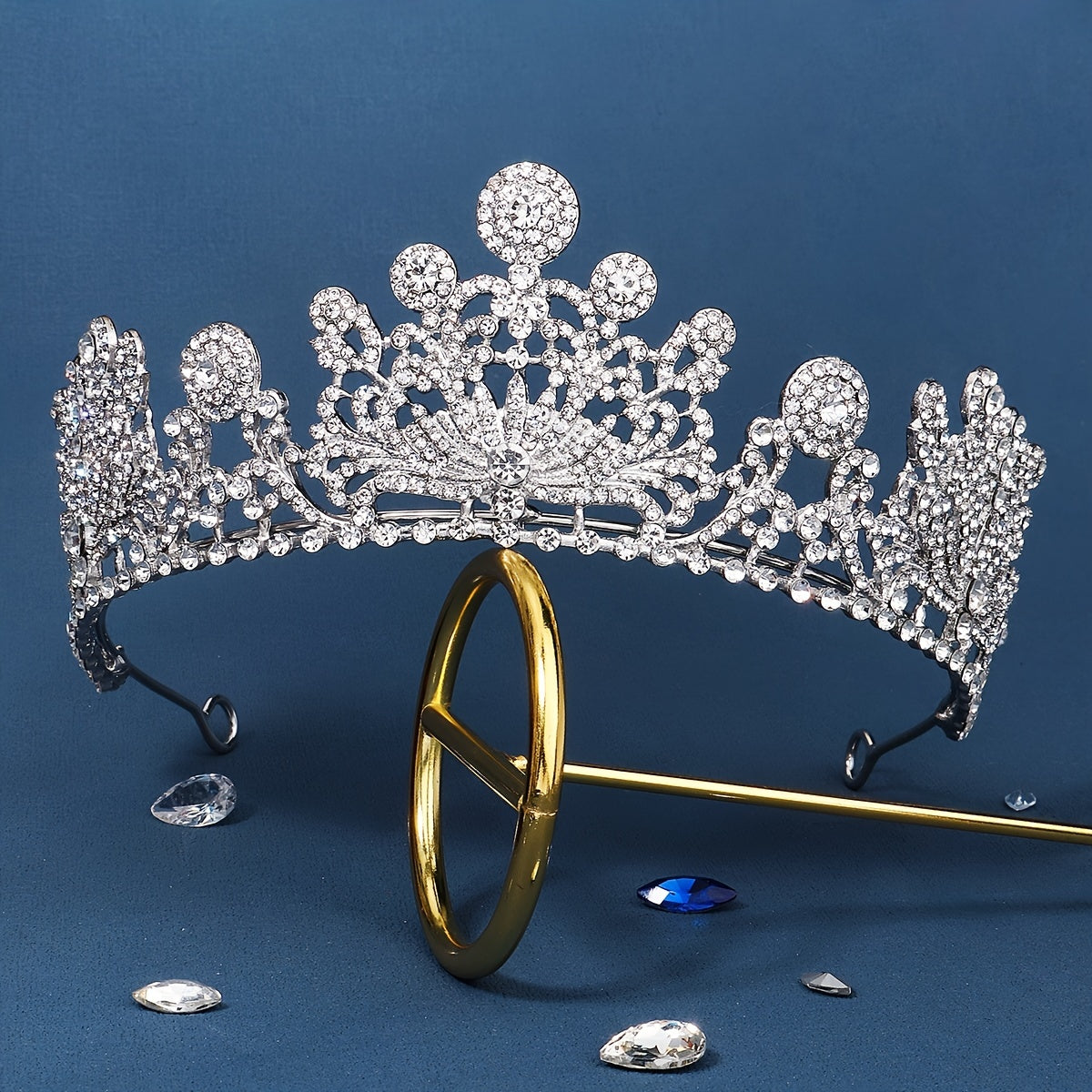 Rhinestone Alloy Silver Crown Hairband Headband Party Favor Decorations