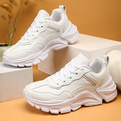 Women's Lightweight Faux Leather Sneakers