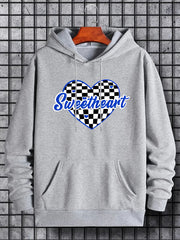 Men's Sweetheart Print Hoodie Casual Stretch Hooded Sweatshirt